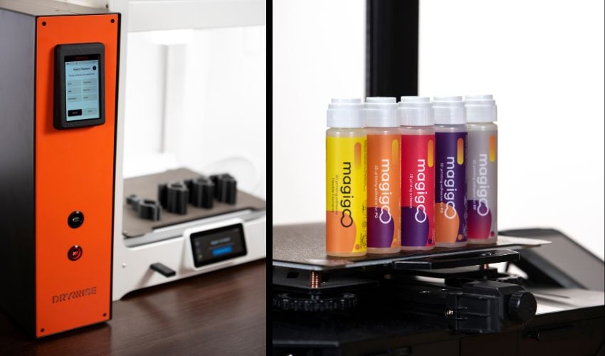 Thought3D offers DryWise (left) and Magigoo (right)