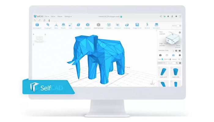 SelfCAD is a 3D modeling software for beginners
